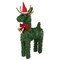 Northlight Reindeer with Santa Hat, Bell and Bow Artificial Pine Christmas Decoration - 16"
